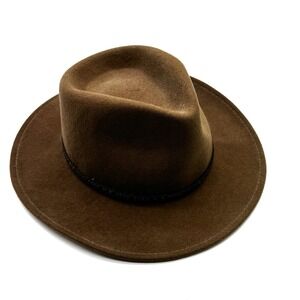Dorfman Pacific Vintage Fedora Hat Brown Wool Felt, Size Large